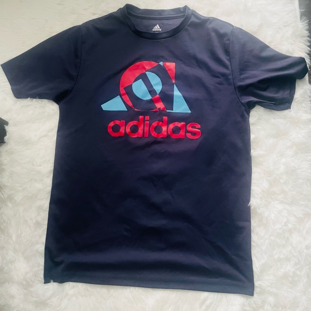 Adidas Dark Blue T-Shirt with White Logo